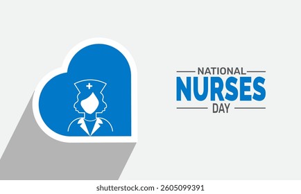 International Nurses day. Holiday concept. perfect for  blue Background Template, placard, Banners, Cards, Posters design template, Classic Social Media Post with text inscription.