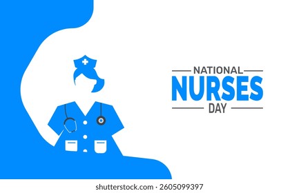 International Nurses day. Holiday concept. perfect for  blue Background Template, placard, Banners, Cards, Posters design template, Classic Social Media Post with text inscription.