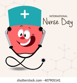 International nurses day illustration with stylish apple with stethoscope.