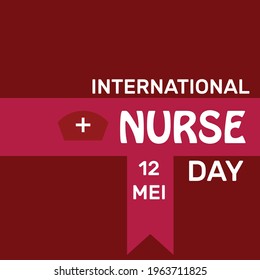 International nurses day may 12  and red Background. Vector illustration