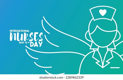 International Nurses Day. May 12. Line design vector. Gradient background. Poster, banner, card, background. Eps 10.