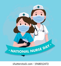 International Nurses Day. May 12th, Nurse character. Thank you nurses, thank you card, banner, flyer. illustration vector.