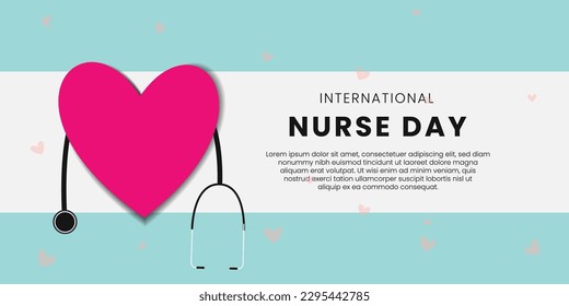 International Nurses Day observed around the world on 12 May of each year, to mark the contributions that nurses make to society. Vector Illustration.