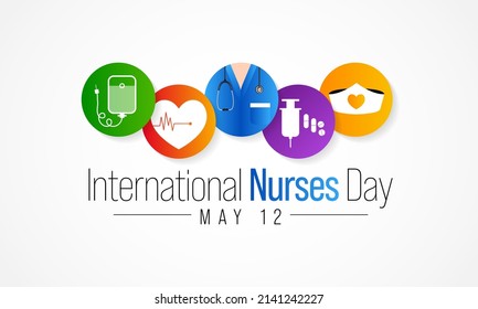 International Nurses day is observed every year on May 12, to mark the contributions that nurses make to society. Vector illustration