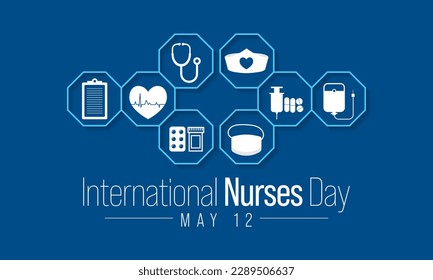 International Nurses day is observed in United states on 12th May of each year, to mark the contributions that nurses make to society. Vector illustration