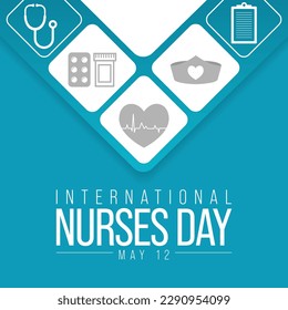 International Nurses day is observed in United states on 12th May of each year, to mark the contributions that nurses make to society. Vector illustration