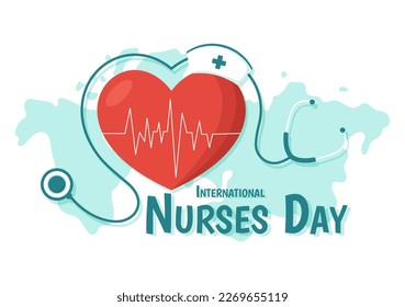 International Nurses Day on May 12 Illustration for Contributions that Nurse Make to Society in Flat Cartoon Hand Drawn for Landing Page Templates