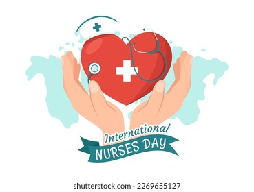 International Nurses Day on May 12 Illustration for Contributions that Nurse Make to Society in Flat Cartoon Hand Drawn for Landing Page Templates