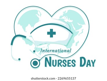 International Nurses Day on May 12 Illustration for Contributions that Nurse Make to Society in Flat Cartoon Hand Drawn for Landing Page Templates