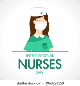 International Nurse's Day. Postcard, banner for the holiday. Vector illustration. Medicine, masks, medical workers.