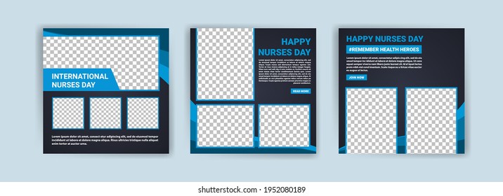 International Nurses Day. Social media templates for International Nurses Day. Banner vector for social media ads, web ads, business messages, discount flyers and big sale banners.