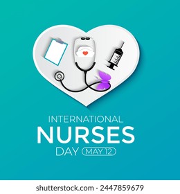 International Nurses Day social media post banner design. Thanks Doctor and Nurses For Saving Our Lives different diseases. vector illustration design. May 12.