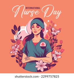 International Nurses Day. Vector art May 12th International Nurses Day Floral Design