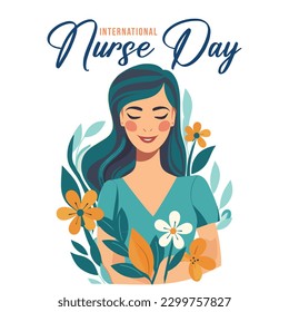 International Nurses Day. Vector art May 12th International Nurses Day Floral Design