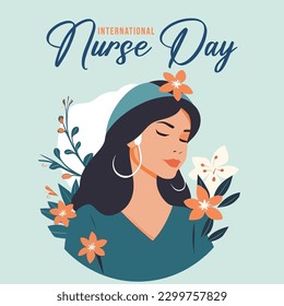 International Nurses Day. Vector art May 12th International Nurses Day Floral Design