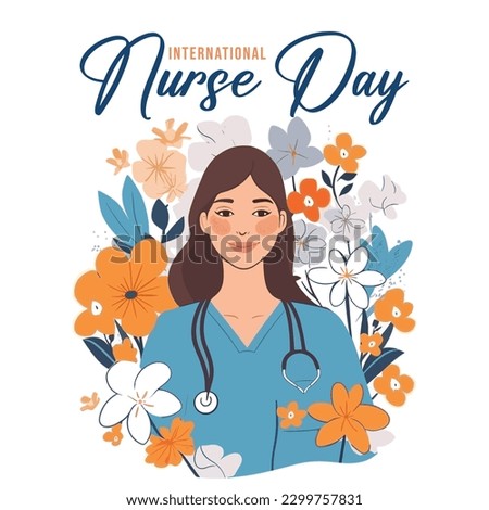 International Nurses Day. Vector art May 12th International Nurses Day Floral Design
