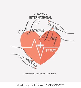Vector del Día Internacional de las Enfermeras. Feliz día de la enfermera el 12 de mayo. Fondo vectorial del Día Internacional de la Enfermería. Gracias enfermeras por su duro vector de trabajo.
