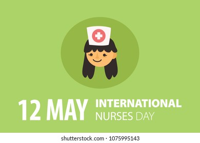 International Nurses Day. Vector Illustration. Mascot cute character.
