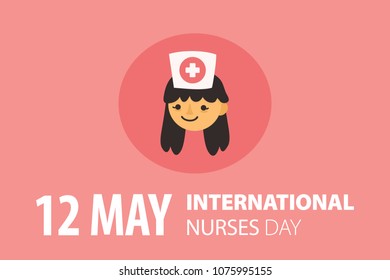 International Nurses Day. Vector Illustration. Mascot cute character.
