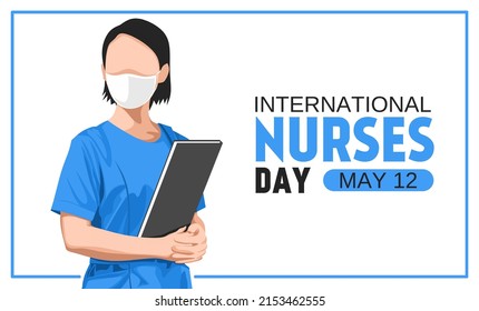 Internationaler Krankenpflegetag, Vektorgrafik. Geeignet für Poster, Banner, Kampagne und Grußkarte.
