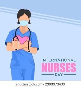 International Nurses Day. Vector illustration. Suitable for Poster, Banners, campaign and greeting card.
