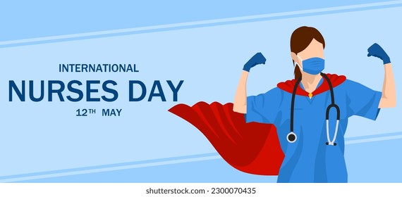 International Nurses Day. Vector illustration. Suitable for Poster, Banners, campaign and greeting card.