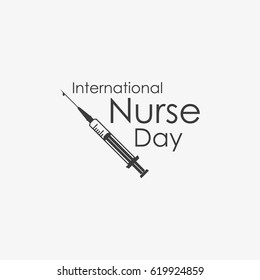 International Nurses Day Vector Illustration. Syringe Icon.