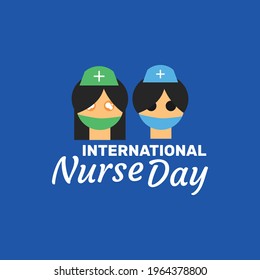 International nurses day vector template and blue background