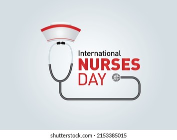 International Nurses Day Vector Template Design. Nurse Day Vector illustration with nurse hat on blue background.