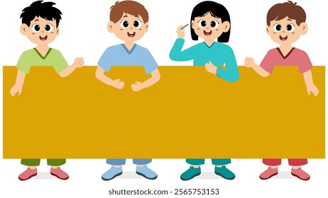 International nurses team standing together, International Nurses Day background. Horizontal vector banner Vector Format
