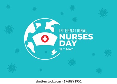 International Nursing Day with Coronavirus Disease Background. Vector Illustration. EPS 10.