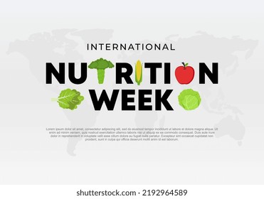 International Nutrition Week Day With Fruit And Vegetable On 1 To 7 September.