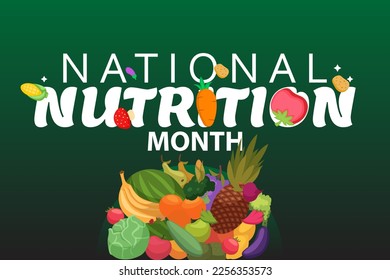 International nutrition week day with fruit and vegetable
