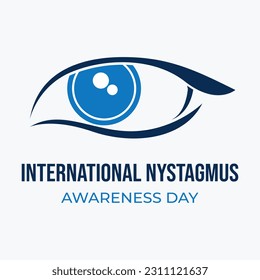 Día Internacional de Concienciación sobre Nystagmus con ilustraciones simples de vectores con el logotipo de los ojos