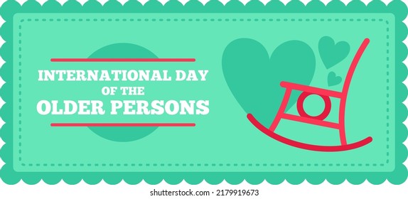 international older day person horizontal banner vector flat design