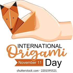 International Origami Day Banner Design illustration
