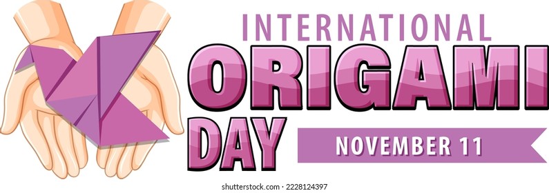International Origami Day Banner Design illustration