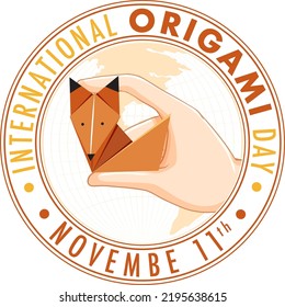 International Origami Day Logo Design illustration