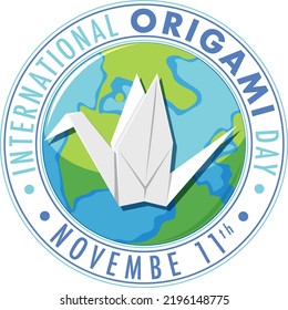International Origami Day Logo Design illustration