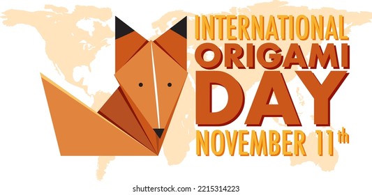 International Origami Day Logo Design illustration