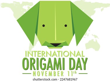 International Origami Day Logo Design illustration