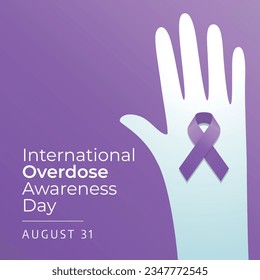 International Overdose Awareness Day design template good for celebration. ribbon design template. flat design. eps 10.