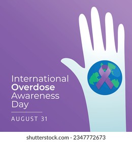 International Overdose Awareness Day design template good for celebration. ribbon design template. flat design. eps 10.