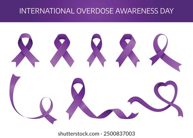 International Overdose Awareness Day design template good for celebration. ribbon design template. flat design. eps 10.