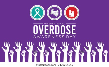 International Overdose Awareness Day is observed every year on August.banner design template Vector illustration background design.