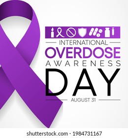 International Overdose (OD) awareness day is observed every year on August 8, it is the ingestion or application of a drug or other substance in quantities greater than are recommended. vector art.