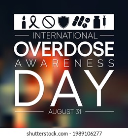 International Overdose (OD) awareness day is observed every year on August 8, it is the ingestion or application of a drug or other substance in quantities greater than are recommended. vector art.