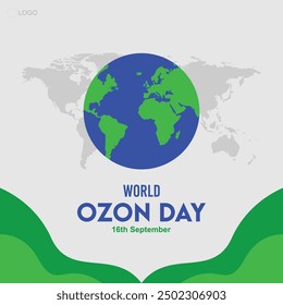 International ozone prevention day vector graphic design template for social media