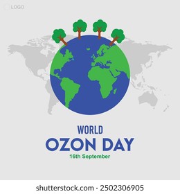 International ozone prevention day vector graphic design template for social media