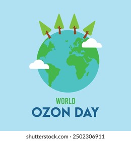 International ozone prevention day vector graphic design template for social media